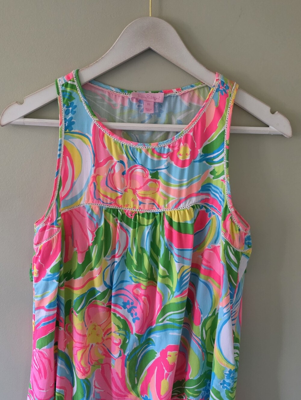 Lilly Pulitzer XS Tropical Neon Multicolor Summer So A Peeling Babydoll Top - Picture 4 of 14